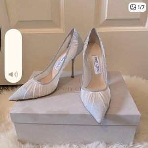 Jimmy Choo Sparkling Silver Heels